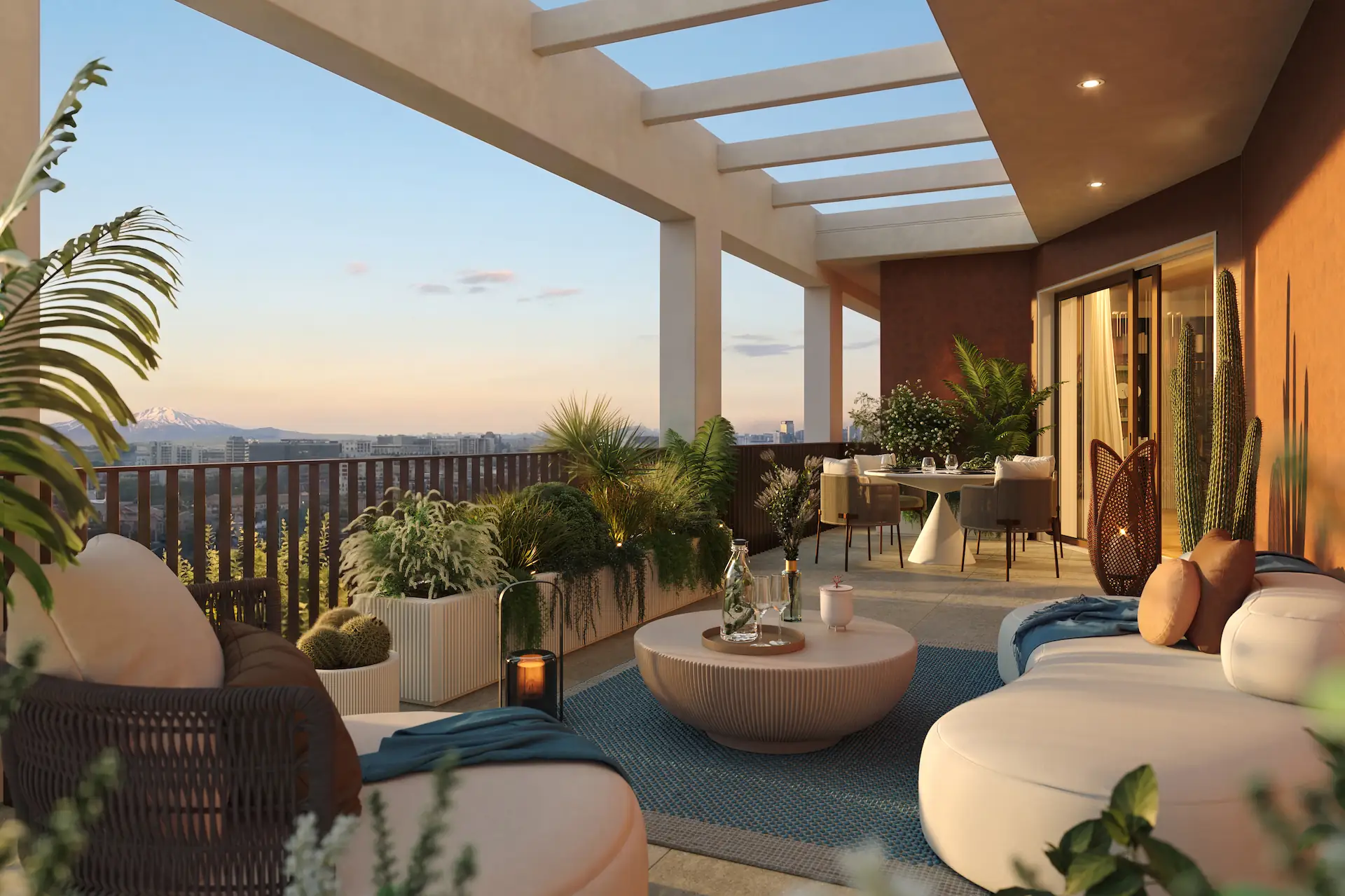 Terrazza con vista sullo skyline di Milano